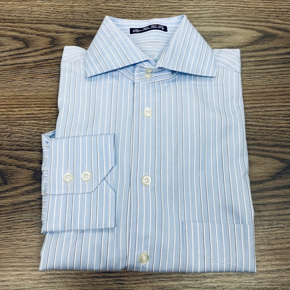 Van Dyke Blue w/ White Stripe Shirt 14.5 32/33 - Picture 1 of 4